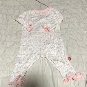 Magnetic Me Pink and White Kids One Piece